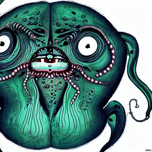 Image similar to Deep sea creature with many eyes