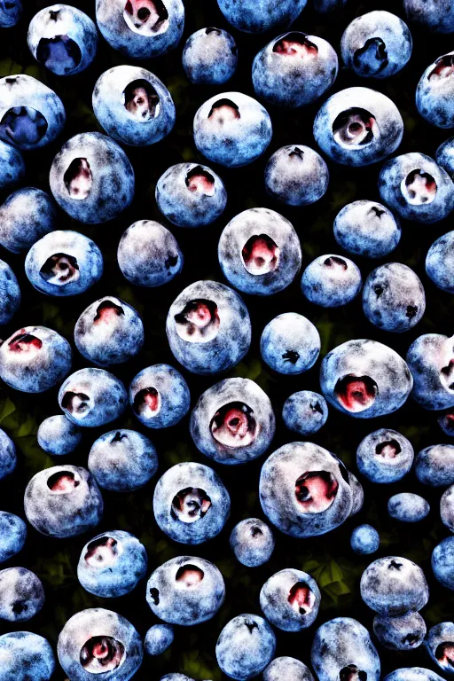 Image similar to artistic medium close-up of stylized 3D render of bushes with blueberries in a forest. Digital art. Rustic. Nordic. 4K. Trending on artstation. Leafy. Extremely detailed. Nature. Artistic. Wild.