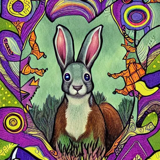 Prompt: watership down on acid