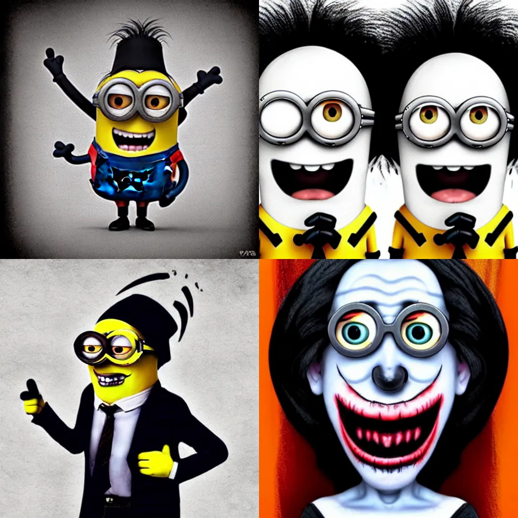 Prompt: Minions as Marilyn Manson, realistic