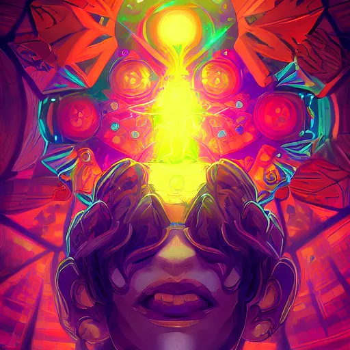 Image similar to skill magic geek inside matrix deepdream radiating a glowing aura stuff loot legends stylized digital illustration video game icon artstation lois van baarle, ilya kuvshinov, rossdraws,