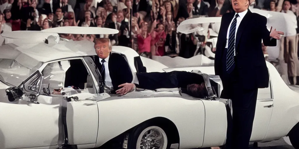 Image similar to Donald Trump as James Bond, action scene, cinematic