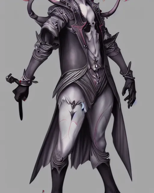 Prompt: male, dark jester by range murata, highly detailed, sharpness