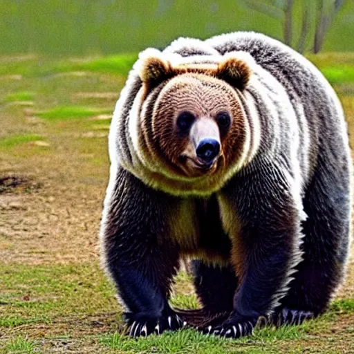 Prompt: hybrid of a grizzly bear and a cockatoo. a cockatoo fused with a grizzly bear.