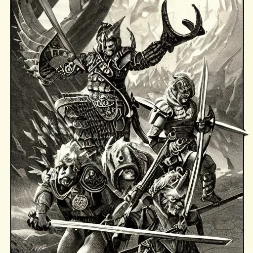 Image similar to dungeons and dragons illustration vintage highly detailed