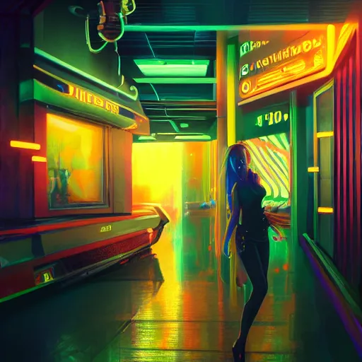 Prompt: an epic of number 5 0 0, neon lights, oil on canvas, perfect composition, golden ratio, beautiful detailed, photorealistic, digital painting, concept art, smooth, sharp focus, illustration, fantasy background, artstation trending, octane render, unreal engine