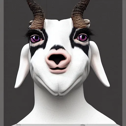 Image similar to andy milonakis as a goat, goat body, human head, anthropomorphic, 4 k, photorealistc, high details