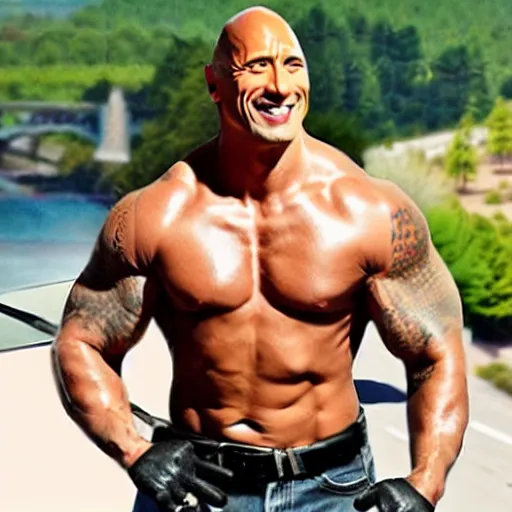 Prompt: Dwayne the rock Johnson as Taylor swift