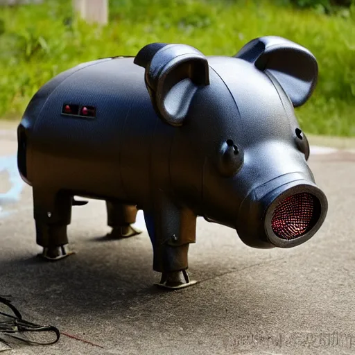 Prompt: mechanical pig robot