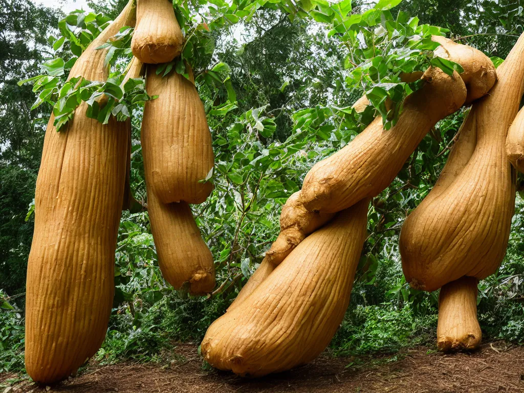 Image similar to worlds largest ginger root, giant ginger root, sigma 85mm, huge, hyperrealistic