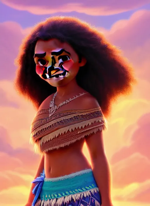 Image similar to moana, soft natural light, intricate, key visual, conceptart, ambient lighting, highly detailed, digital painting, artstation, sharp focus, ghibli, award winning