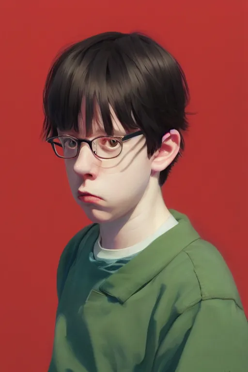 Prompt: a portrait of a young todd solondz, lonely and sad, vivid colors, soft lighting, atmospheric, cinematic, moody, in the style of francis bacon and ilya kuvshinov and range murata, krenz cushart, oil on canvas, 8 k