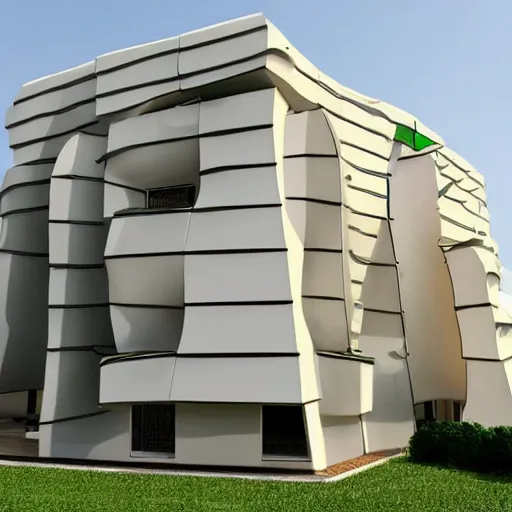 Image similar to a building in the style of nigerian architects