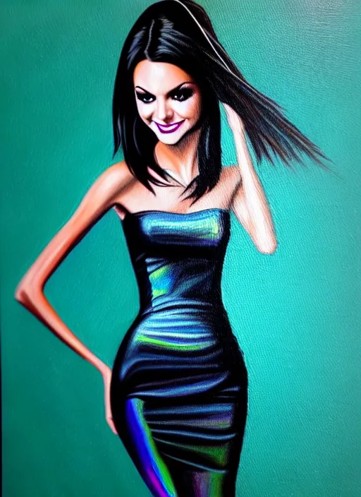 Image similar to elegant Victoria Justice the mean girl. ultra detailed painting at 16K resolution and epic visuals. epically surreally beautiful image. amazing effect, image looks crazily crisp as far as it's visual fidelity goes, absolutely outstanding. vivid clarity. ultra. iridescent. mind-breaking. mega-beautiful pencil shadowing. beautiful face. Ultra High Definition. amazingly crisp sharpness. photorealistic 3D rendering on film cel processed twice..