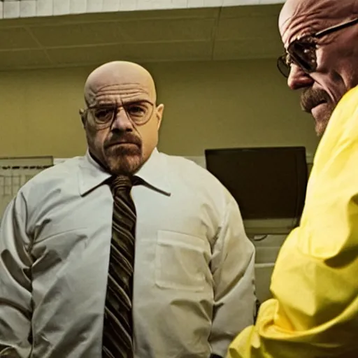 Image similar to A movie still of Danny Devito as Walter White in Breaking Bad