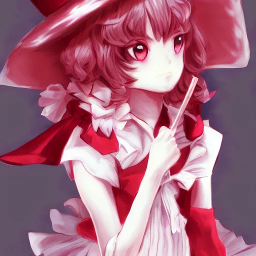 Image similar to full headshot portrait of Remilia Scarlet from Touhou, drawn by WLOP, by Avetetsuya Studios, attractive character, colored sketch anime manga panel, Remilia Scarlet from Touhou, trending on artstation