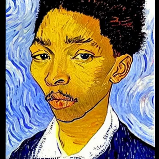 Image similar to van gogh painting of willow smith