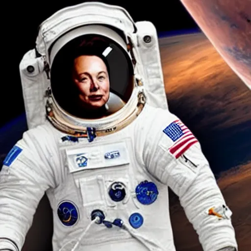 Prompt: elon musk as an astronaut in mars, highly detailed