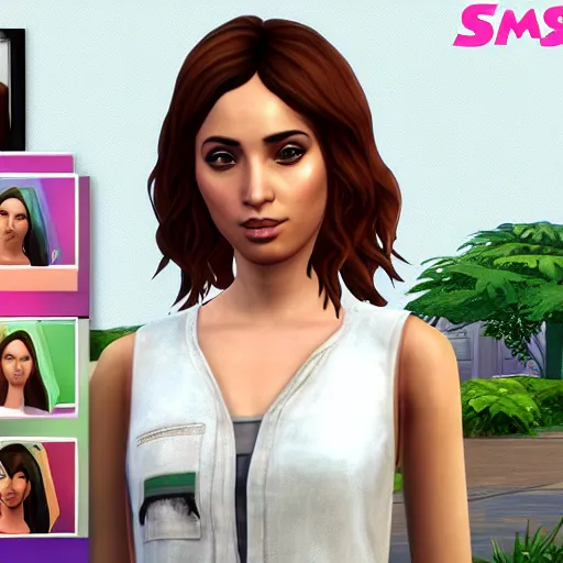 Image similar to ana de armas in sims 4 character editor, UHD