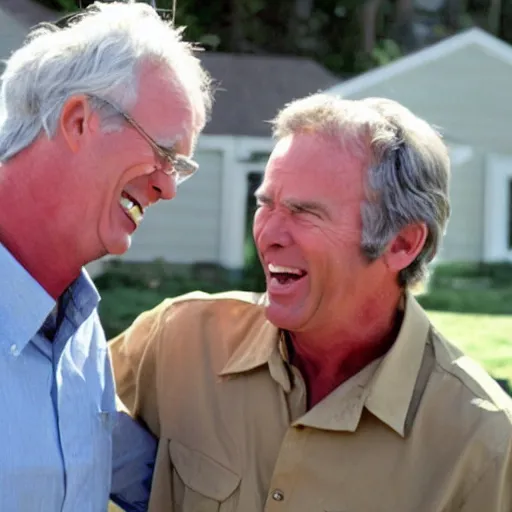 Image similar to kevin tighe with randy mantooth laughing, on fire