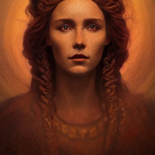 Image similar to majestic gracious regal goddess hecate portrait, mysterious atmospheric lighting, elysian fields, ancient greece, painted, intricate, volumetric lighting, beautiful, rich deep colours masterpiece, golden hour, golden ratio, sharp focus, ultra detailed, by leesha hannigan, ross tran, thierry doizon, kai carpenter, ignacio fernandez rios