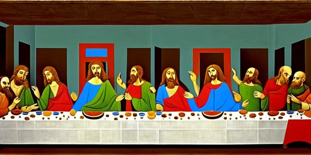 Prompt: the last supper picasso style