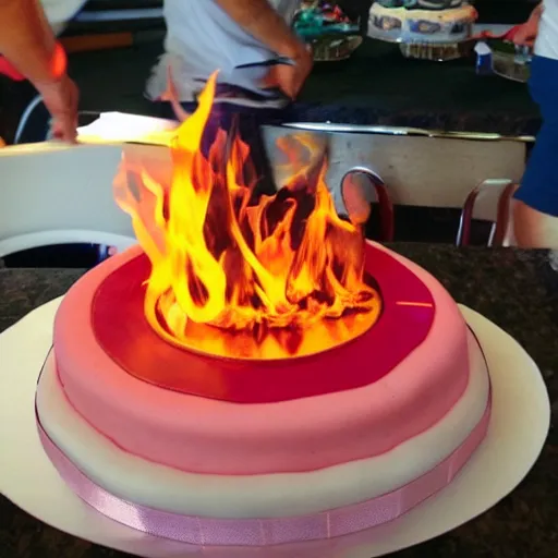 Image similar to bibpday cake on fire