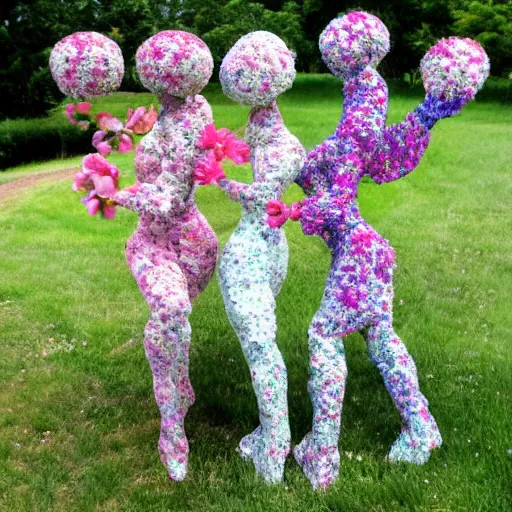 Prompt: flowers shaped like dancing women