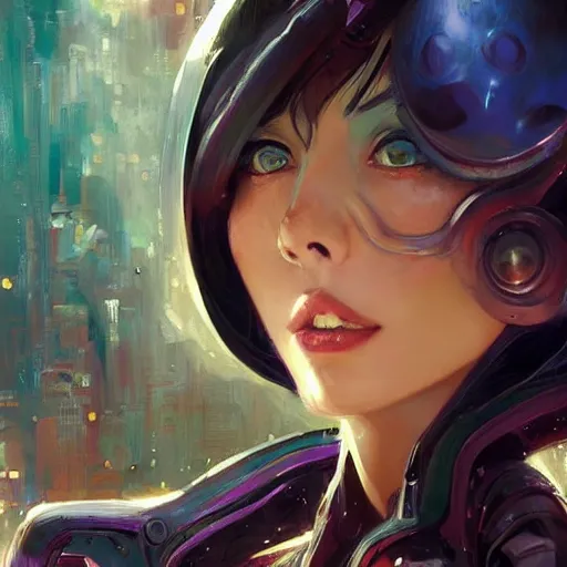 Prompt: A portrait of an alluring alien, by Stanley Artgerm Lau, WLOP, Rossdraws, James Jean, Andrei Riabovitchev, Marc Simonetti, and Sakimichan, trending on artstation with a blend of manga-style art, augmented with vibrant composition and color, all filtered through a cybernetic lens, studio lighting, lit by flashing pixel light, cinematic lightning, medium shot, mid-shot, highly detailed, trending on artstation, Unreal Engine 4k, cinematic wallpaper