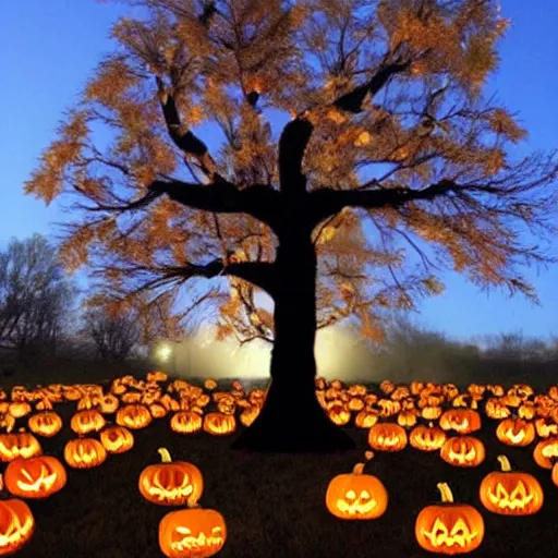 Prompt: halloween tree