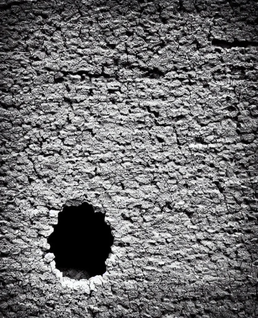 Image similar to “ a hole appears in the ground of an empty room with walls ”