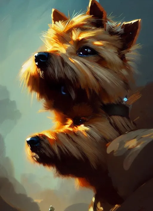 Prompt: norwich terrier as an soldier, backround dark, highly detailed, digital illustration, trending in artstation, modern painting, smooth, sharp focus, intricate, by peter mohrbacher