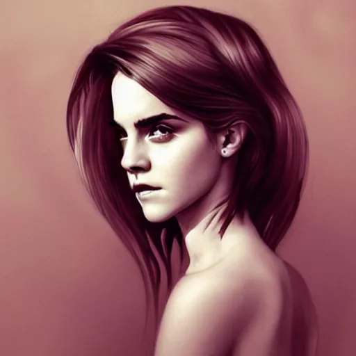 Image similar to art artgerm emma watson seductive tasteful, elegant