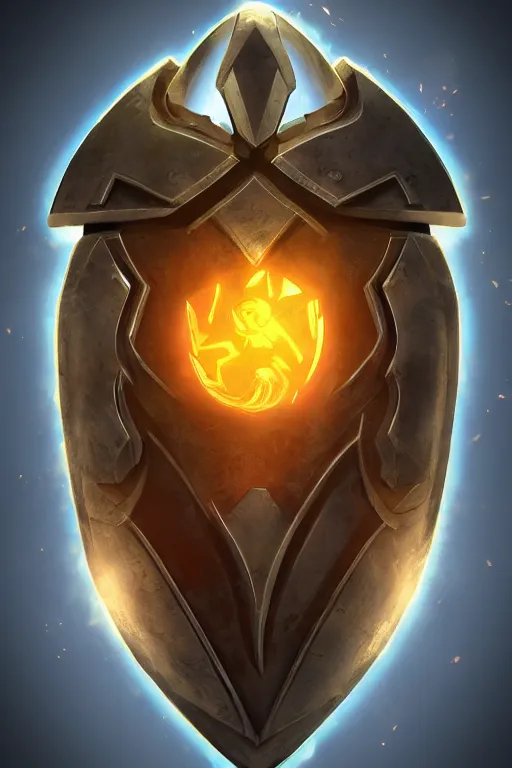 Image similar to shield fantasy epic legends game icon stylized digital illustration radiating a glowing aura global illumination ray tracing hdr fanart arstation by ian pesty and katarzyna da „ bek - chmiel