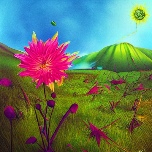 Image similar to surreal waiizi flowers, art by Joshy Sly