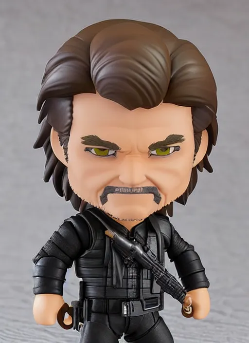 Prompt: kurt russell, a nendoroid of kurt russell is snake plisskin figurine, escape from new york, realistic face, detailed product photo