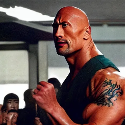 Image similar to Dwayne Johnson as Kung Fu master wong Fei Hung