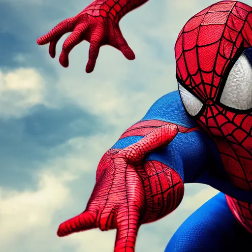 Image similar to fat spiderman posing for a picture, 4 k, detailed