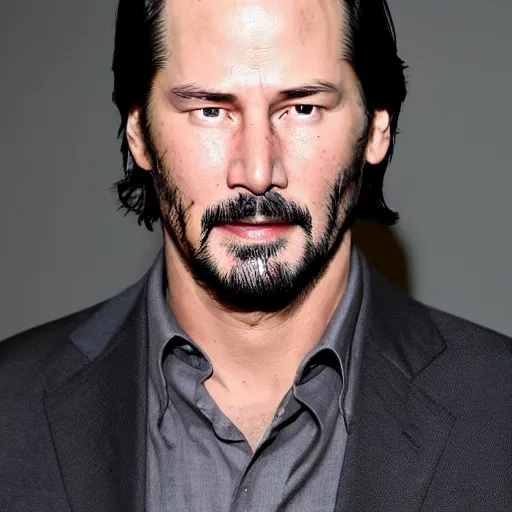 Prompt: a man who is a genetic combination of keanu reeves and leonardo dicaprio face and upper - body focus