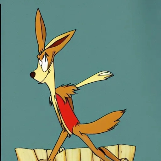 Image similar to wile e. coyote, studio ghibli