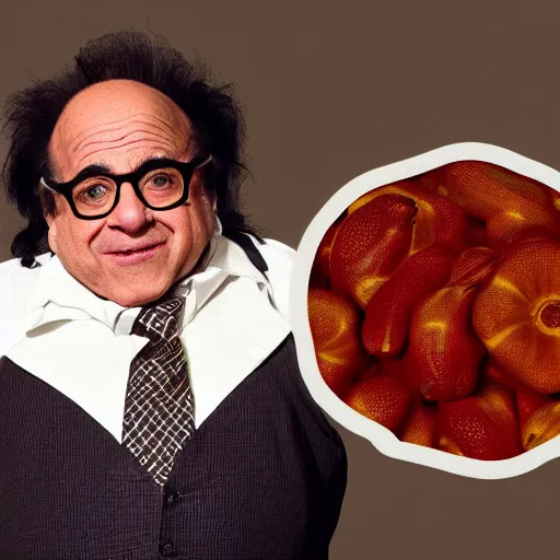 Image similar to a photoreal squash of Danny devito
