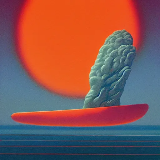 Image similar to ancient boring symetrical sea circle falcon chaise recipe tangerine, by beksinski and vincent di fate and beeple, synthwave, 2 0 megapixels, black velvet painting