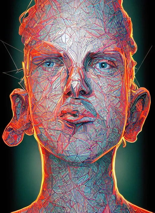 Prompt: portrait of paul graham an ultrafine detailed illustration by james jean, intricate linework, bright colors, final fantasy, behance contest winner, vanitas, angular, altermodern, unreal engine 5 highly rendered, global illumination, radiant light, detailed and intricate environment