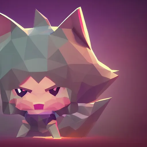 Prompt: low poly, high resolution textures, ultra smooth textures, smooth shadows, isometric view, 1 6 bit colors, made in blender, fat chibi grey cat, volumetric lighting, fantasy, hyper realistic, by riot games artist, from league of legends, backlit