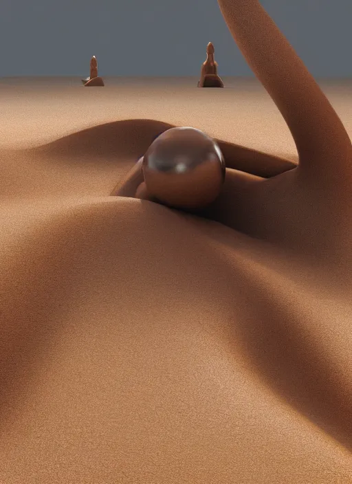 Prompt: strange surreal sculptural objects designed by Michael Whelan, Peter & Eva Moritz, Dune (1984), photorealistic, 3d render, award winning render, unreal engine, octane render, studio lighting, 8k, hd