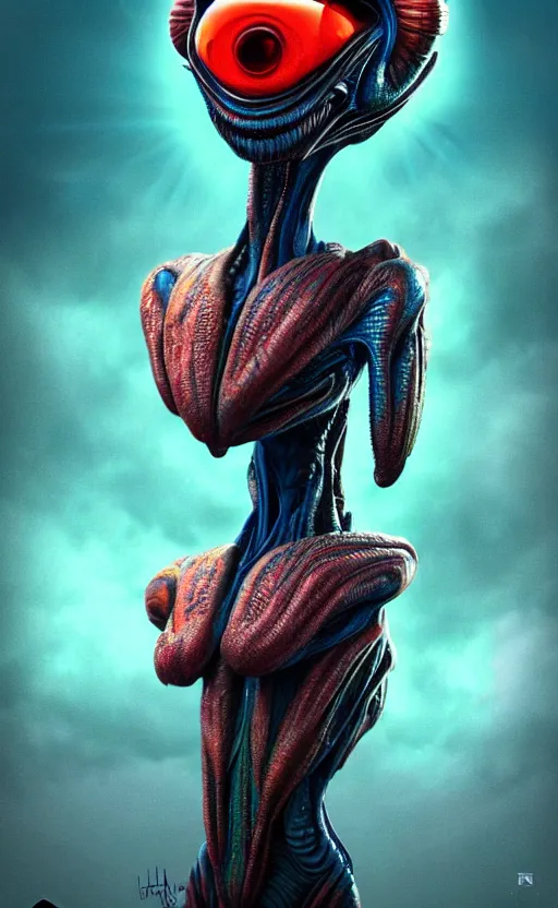 Image similar to exquisite imaginative alien creature poster art, humanoid, colourful, movie art, by lucusfilm, weta studio, 8 k, denoised