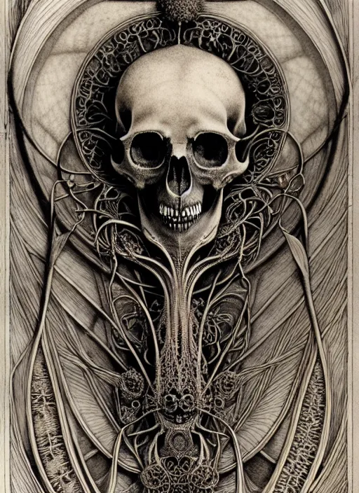 Image similar to art forms of nature by ernst haeckel, memento mori by arthur rackham, ornate antique porcelain beautiful skull mask, ultrasharp, photorealistic, hyperdetailed, octane render, polished, art nouveau, neo - gothic, gothic, intricate ornamental organic filigree, art nouveau botanicals, art forms of nature by ernst haeckel, horizontal symmetry, symbolist, visionary