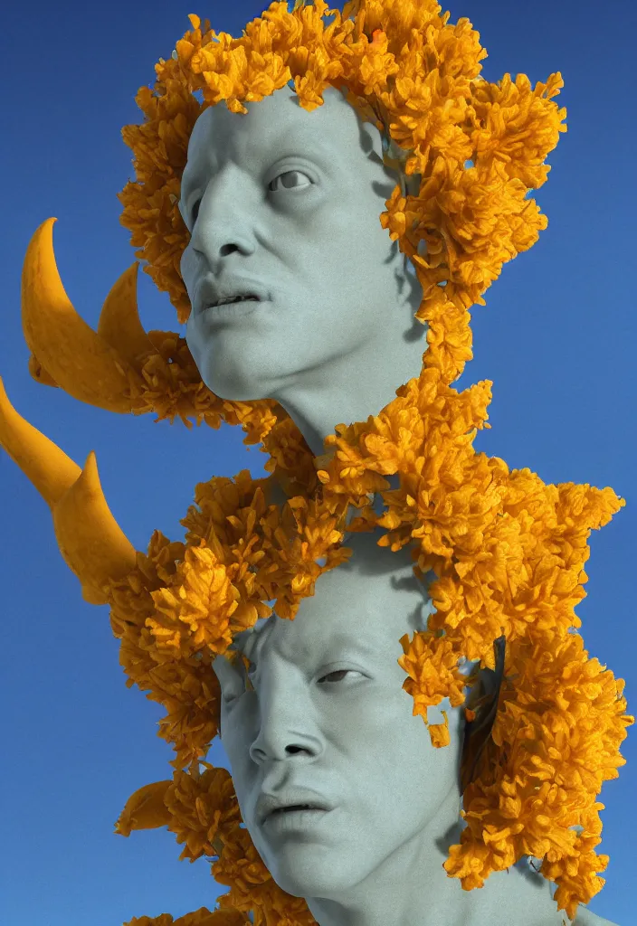 Image similar to A cowboy turning into blooms. tropical sea slugs. complementary colors. national geographic. 8k, rendered in octane, smooth gradients. sculpture by antonio canova