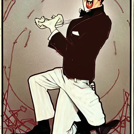 Image similar to pee wee herman as a droog from a clockwork orange. singing and dancing. concept art, matte, sharp focus, illustration, art by john collier and albert aublet and krenz cushart and artem demura and alphonse mucha