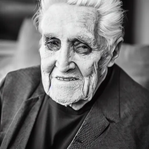 Image similar to dslr photo portrait still of 8 7 year old age 8 7 elvis presley at age 8 7!!!, 8 5 mm f 1. 8